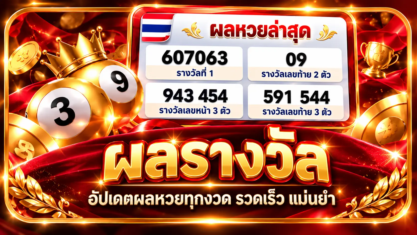 ผลรางวัลหวย